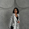 Snake skin leather blazer