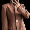 Chocolate Gold Button Blazer