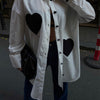 Stylish white shirt with hearts