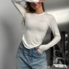 Long sleeve cotton basic top