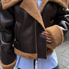 Faux leather&fur jacket