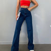 High waist dark bleu jeans
