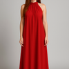 Red silky dress