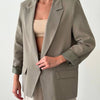 Green olive linen blaser