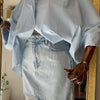 Bleu zara linen shirt oversize