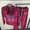 Juicy Couture Velour Tracksuit – Burgundy