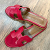 Genuine leather red slipper