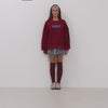 Oversize burgundy cotton top